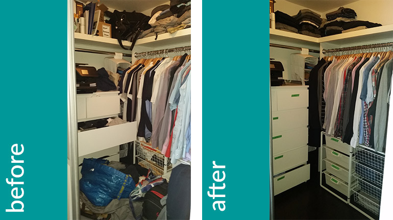Before and After closet