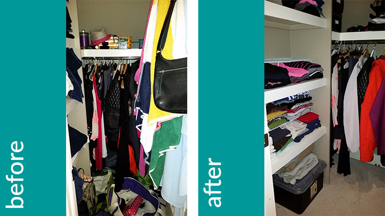 Before and After closet
