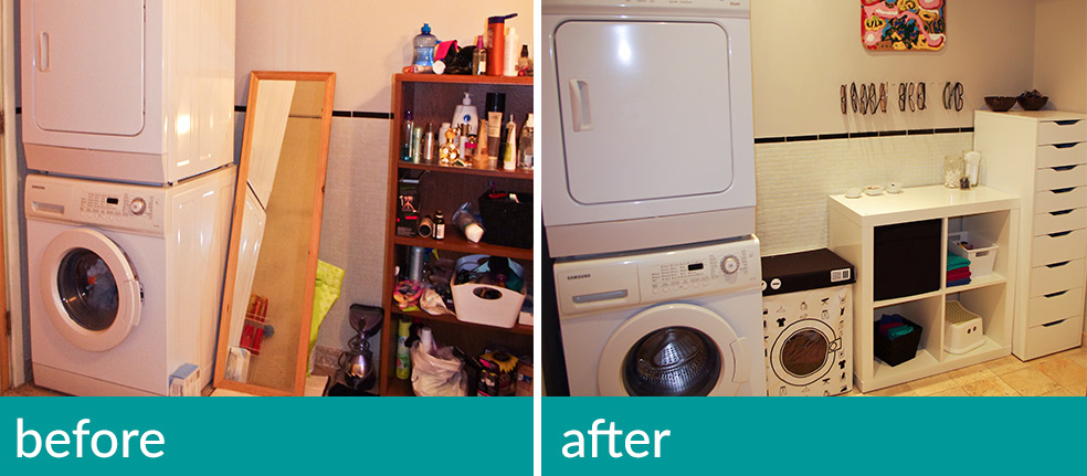 Before and After laundry room
